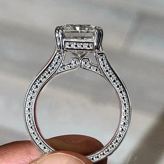 Châu Âu Mỹ ins Nhẫn Hình Học Zircon Phong Cách Mới Nữ