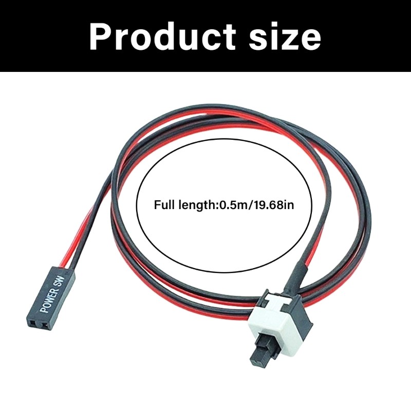 Btsg ATXs Dây Chuyển Đổi Nguồn 2Pin 50cm Bo Mạch Chủ Máy Tính Đặt Lại Nút Kết Nối