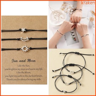 Creative Alloy for Sun Moon and Star Wax Rope Braided Friends Birthday Holid