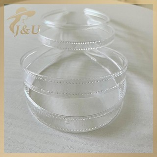 JU Băng đô quấn tóc nhựa trong suốt đa kích cỡ (8mm/12mm/20mm/25mm), phụ kiện tóc DIY cho nữ
