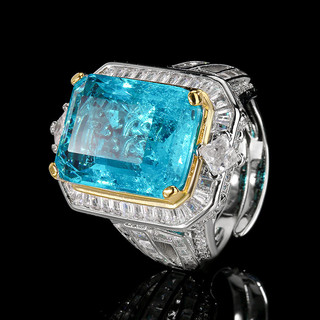 Châu Âu Mỹ ijns Phong Cách Mới Đáy Đồng Mạ Vàng Mô Phỏng Corundum Nhẫn Nữ Đá Chính 13 * 18