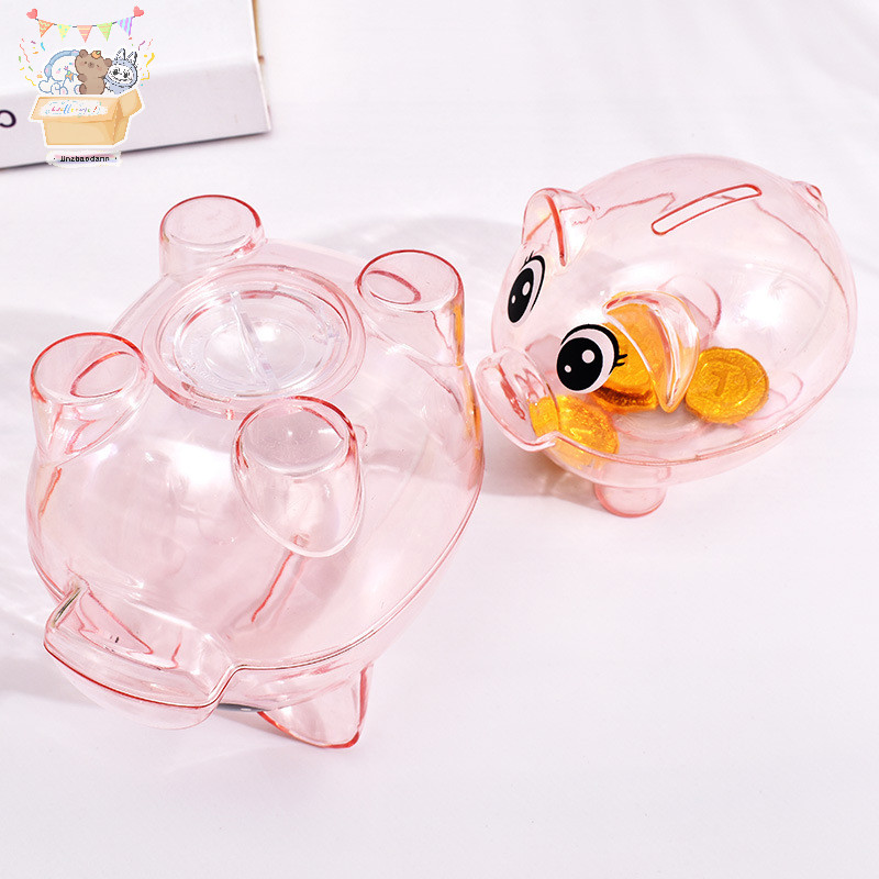 [JJNZDD] Lợn Trong Suốt Để Quà Tặng Trẻ Em Tiền Xu Heo Đất Đạo Cụ Trong Suốt Lợn Nhựa Heo Đất Đồng Xu Tiền Mặt Thu Thập Hộp Tiết Kiệm ELWW