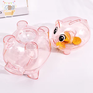 Lợn Trong Suốt Để Quà Tặng Trẻ Em Tiền Xu Heo Đất Đạo Cụ Trong Suốt Lợn Nhựa Heo Đất Đồng Xu Tiền Mặt Thu Thập Hộp Tiết Kiệm ELWW