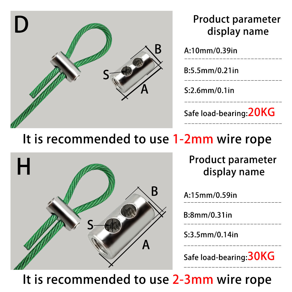 Bộ dây thép không gỉ 2mm 3mm có thể điều chỉnh Dây buộc cáp Dây nhiều màu tùy chọn để treo biển hiệu hình, v.v.