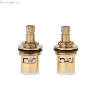 2 Pcs Faucet Replacement Brass 1/4 Turn G1/2" Ceramic Disc Cartridge Hot Cold Ta