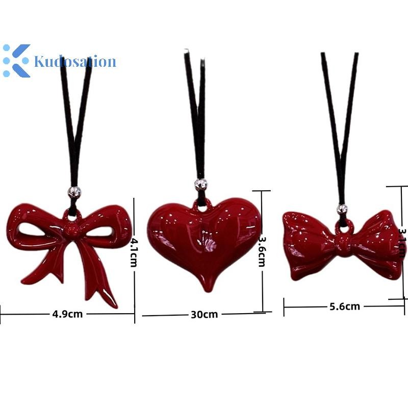 Kudosation Đơn Giản Đa Năng Trái Tim Đỏ Nơ Vòng Cổ Dành Cho Nữ Cô Gái Thời Trang Trái Tim Lớn Mặt Dây Chuyền Vòng Cổ Phụ Kiện Trang Sức Quà Tặng