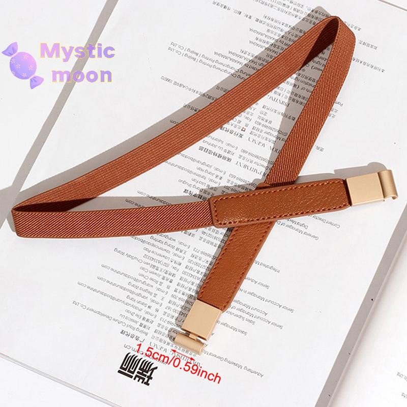 [Mystic] Dây thắt lưng bằng da dành cho nữ Váy sơ mi có dây buộc Phụ kiện trang trí Thắt lưng Khóa vàng đàn hồi Thời trang Thắt lưng mỏng phù hợp [Mới]