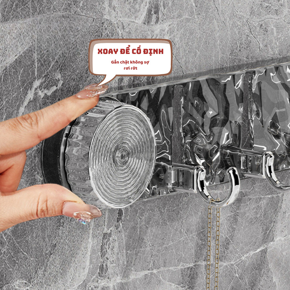 Móc treo đồ hút chân không nhà tắm nhà bếp đa năng, Móc treo tường chịu lực tốt không cần khoan đục tái sử AMIZIN