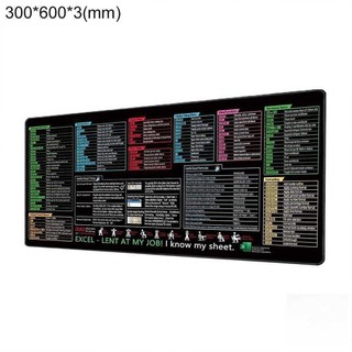 Excel Shortcuts Cheat Sheet Mouse Pad Giant Desk Mat 600x300mm Mouse Pad