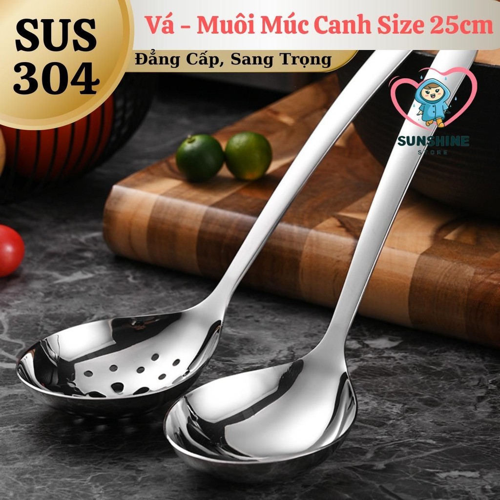 Vá - Muôi - Muỗng Múc Canh, Múc Rau Củ Inox 304 Loại Dày Size Lớn 23cm ...