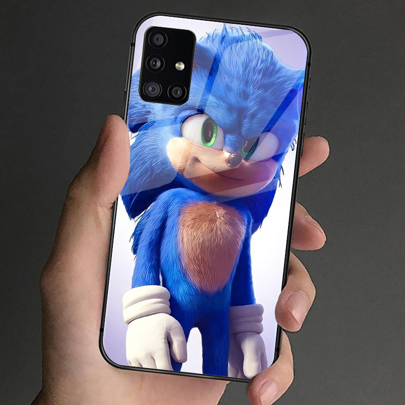 Ốp điện thoại kính cường lực sonic the hedgehog 03 cho Samsung Galaxy S9 Plus S10 S10e S20 FE S20 Plus S21 S22 S23 S23 S24 Ultra Cover