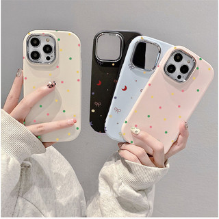 Ốp Lưng Cho Samsung Galaxy A73 A10S A51 A22 A23 A05 A24 A20S A02 A03 A03S A13 Nơ Màu Hồng Chấm Bi INS Mạ Ống Kính Kim Loại Cặp Đôi Vỏ Điện Thoại Dễ Thương