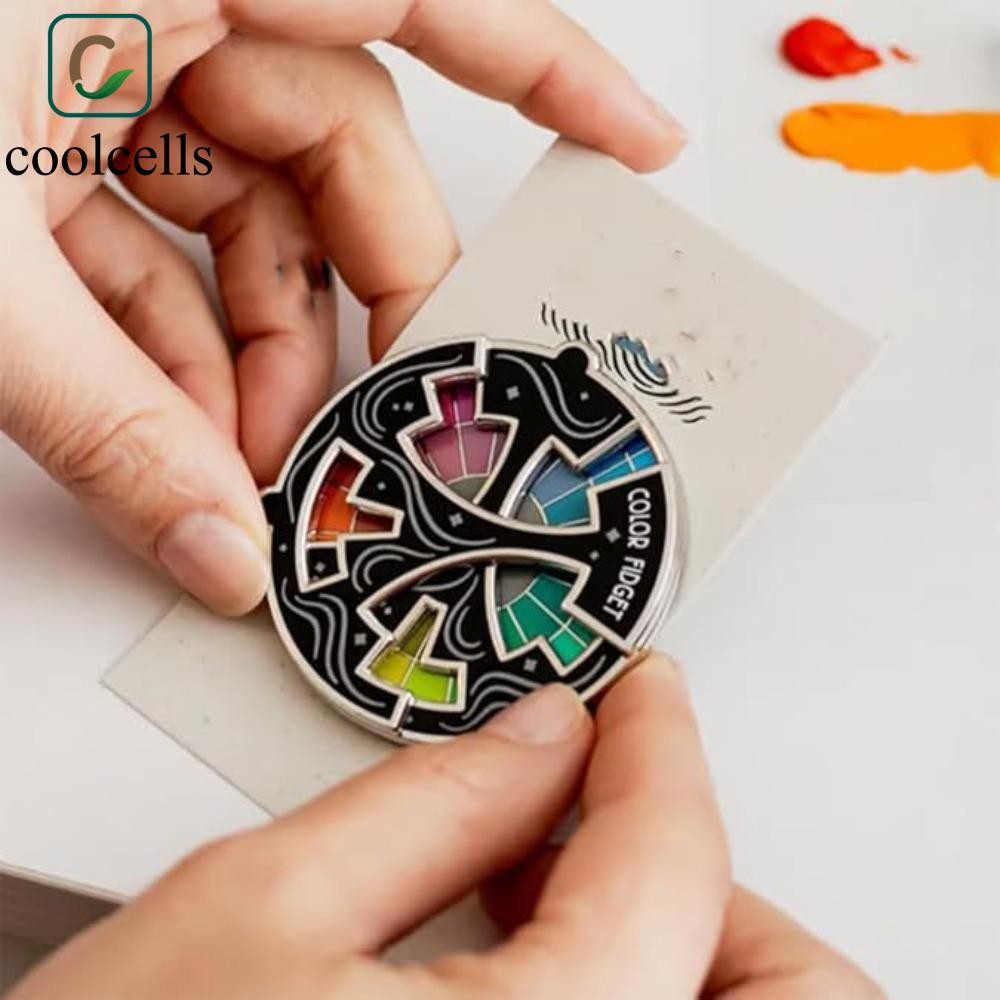 COOLCELLS Color Fidget Wheel, Trâm cài 3 trong 1 Chìa khóa & Pin & Tủ ...