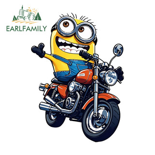 EARLFAMILY Minions Đi Xe Máy Dễ Thương Miếng Dán Xe Máy Chống Thấm Nước Hành Lý Xe Tay Ga Vinyl Đề Can Tắc Xước Cửa Xe Bảo Vệ