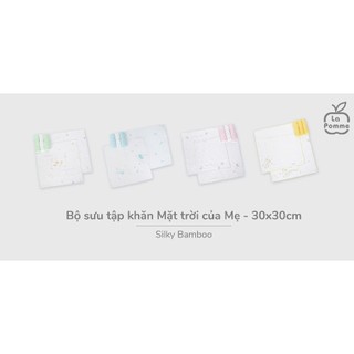 La pomme SS25 K001 - Set 5 Khăn sữa sợi tre lụa La Pomme phối màu (30x30cm) Ngoan yêu của mẹ T6.0