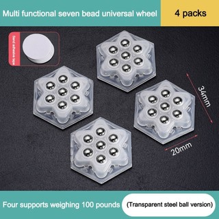 FURNIGO 4 Bánh xe đa năng, Ròng rọc tự dính 7 hạt tự dính, Đế ròng rọc Mini tắt tiếng