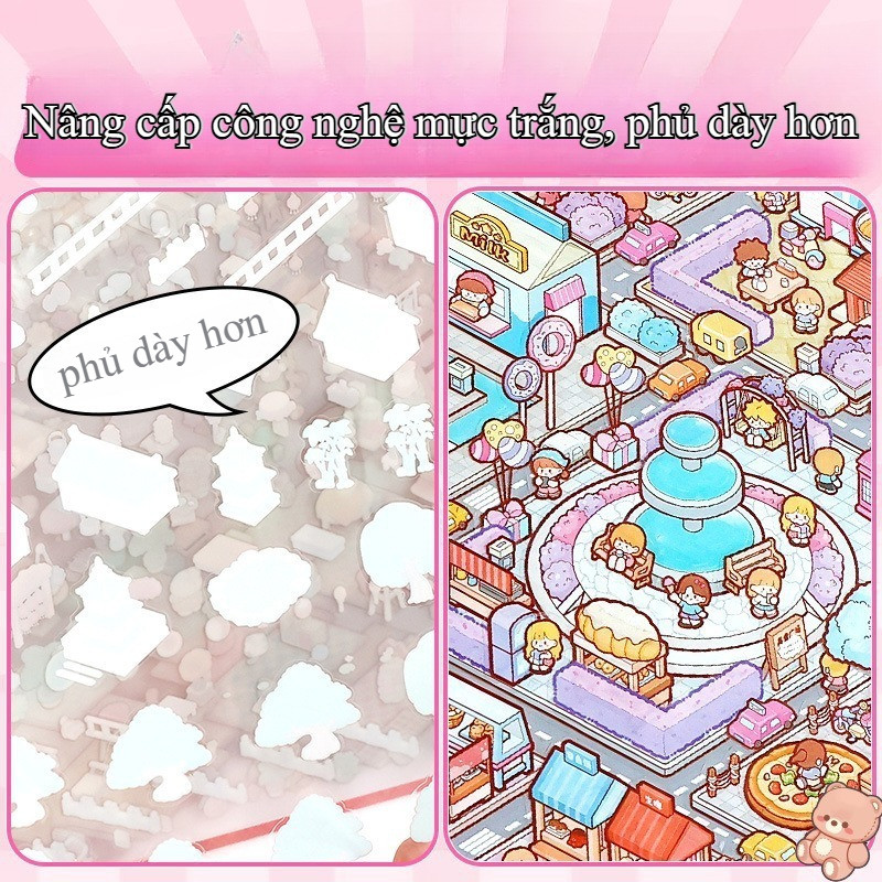 Bộ sưu tập các cảnh thu nhỏ Nhãn dán PET Sổ Lưu Niệm Bộ 20 Cái,Đồ chơi