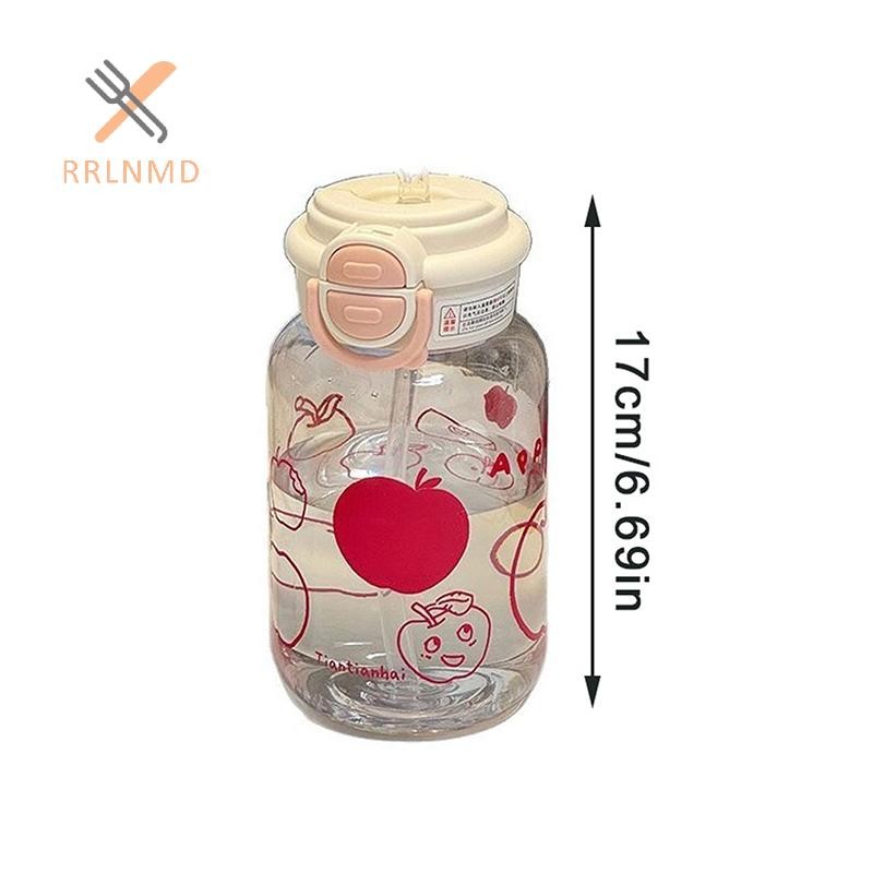 RRLNMD Bình Nước Dễ Thương Có Ống Hút Nhựa Di Động Bật Lên Nắp Cốc Nước Cho Trẻ Em Kawaii Chai Nước Chống Rò Rỉ Bình Uống Dễ Thương MỚI