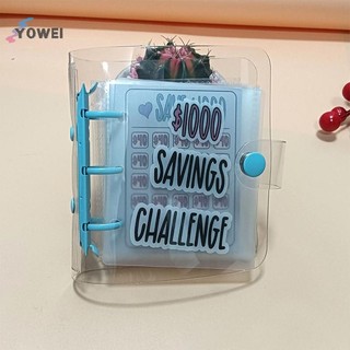 YOWEI Tiết Kiệm Thử Thách Tiết Kiệm Sách £1000 Chất Kết Dính Tiền Di Động Sách Tiết Kiệm Lá Rời Sổ Tay Tiền Mặt Ngân Sách Lưu Trữ VN