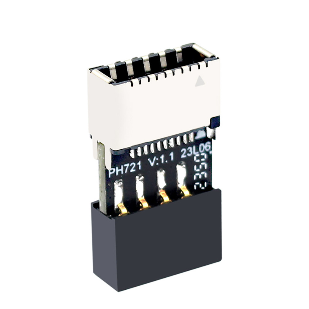 Jmt USB2.0 9Pin Nam Sang Type-E Nữ Mặt Trước Ổ Cắm Mainboard Đầu Nối Nối Dài Adapter Cho Máy Tính Để Bàn