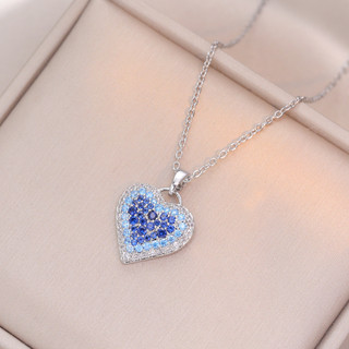 Vòng Cổ Bạc S925 Nữ Màu Mosan Kim Cương Trái Tim Vòng Cổ Mặt Dây Chuyền Cô Gái Quà Tặng S92