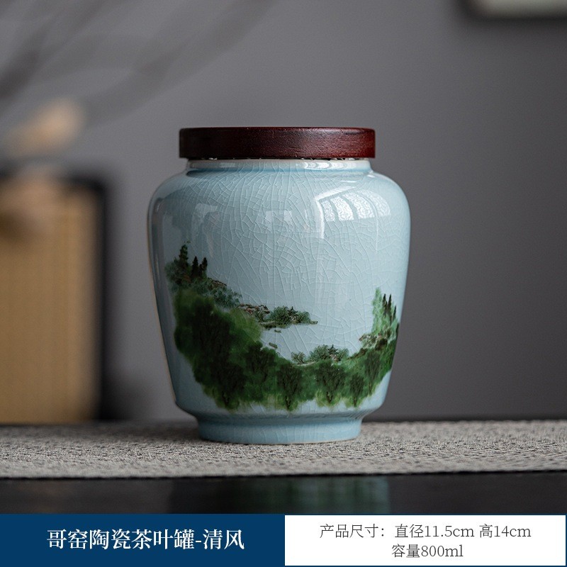 Hũ, Bình Đựng Trà Bằng Sứ Trắng Men Ngọc Cảnh Đức Trấn Họa Tiết Đẹp Mắt