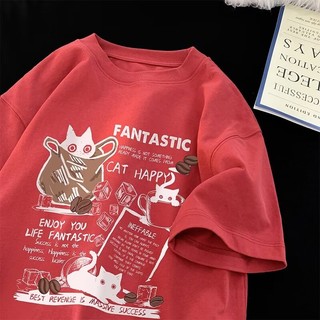 Áo thun nam EERSHENSHI American Retro Niche Street Tay ngắn Cotton dáng rộng Top Size M-5XL