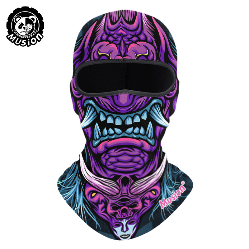 Musion Original Devil Yaksha Balaclava Đi xe đạp Full Face Mask Skull Chống nắng Xe đạp Balaclava Chống bụi Rider Mũ đội đầu cho cưỡi ngựa ngoài trời