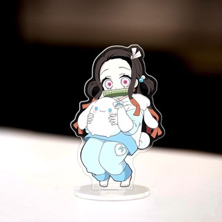 Mô hình standee Zenitsu Nezuko Cute chibi Anime Manga Sanrio Kimetsu No Yaiba 8cm phụ kiện