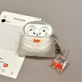 [620 Lời khen ngợi của mọi người] Túi đựng rác trong suốt Mặt dây chuyền cá vàng cho AirPods 3 Vỏ tai nghe AirPods Pro2 chống rơi AirPods 2