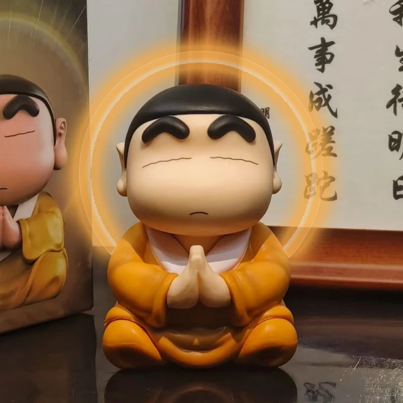 8cm Crayon Shin Chan Lucky Phật PVC Đồ Chơi Kawaii Nhân Vật Hành Động Ngộ nghĩnh Quà Tặng Cho Trẻ Em