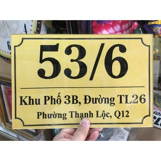 Bảng số nhà mới , Biển số nhà, bảng phòng ban, bảng cty, hộ kinh doanh In UV cao cấp trên Alu, Mica