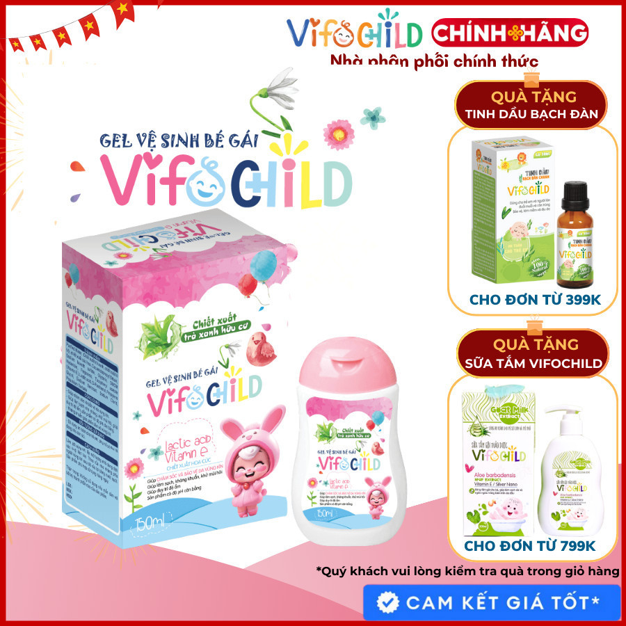 Gel vệ sinh bé Gái VIFOCHILD 150ml Dùng cho trẻ từ sơ sinh Chăm sóc dịu nhẹ vùng nhạy cảm Baby 1 1
