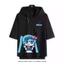 YB1 KASENE TETO Hatsune Miku mùa hè có mũ trùm đầu ngắn tay Áo hoodie dáng rộng BY1