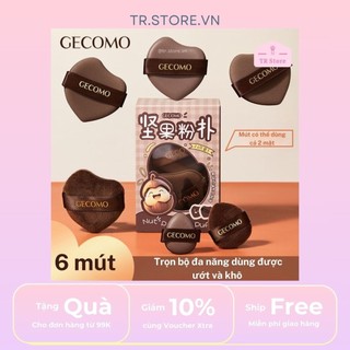 Bộ 6 Mút Trang Điểm Gecomo Phiên Bản Hạt Dẻ Màu Nâu Đa Năng