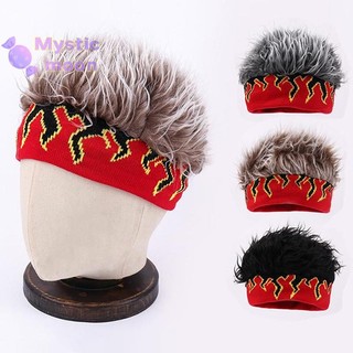 [Huyền bí] Mũ tóc giả Unisex Beanie Mũ tóc ngắn tổng hợp Mũ len Hip Hop Mũ len giả Mũ tóc giả Tóc giả Mũ nón dưa ngắn [Mới]