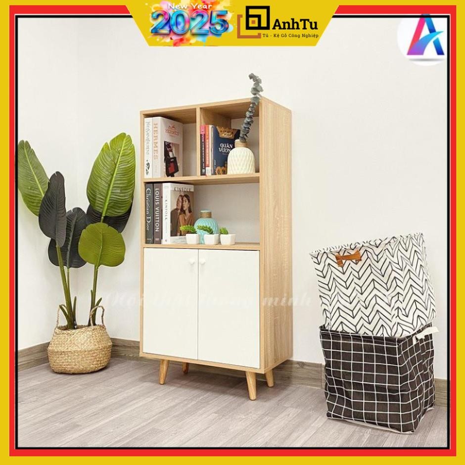 Tủ sách gỗ MDF đa năng vân gỗ sồi