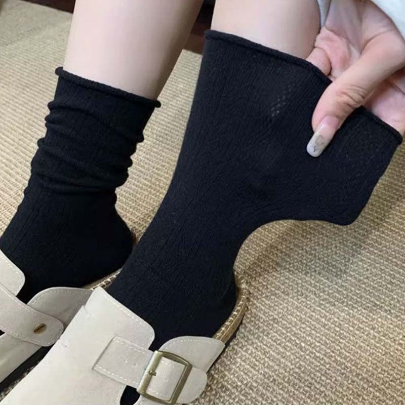 🔥Còn hàng🔥Tất nữ màu trắng, tất nữ cotton nguyên chất, thoải mái và thoáng khí, tất nữ rỗng