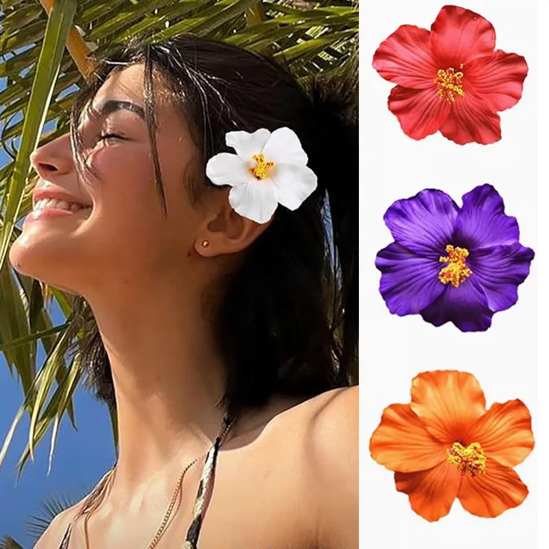 Kẹp Tóc Hoa Nhiều Màu Sắc Cho Nữ Bé Gái Hawaii Hoa Bên Nổ Kẹp BB Kẹp Tóc Phụ Kiện Tóc