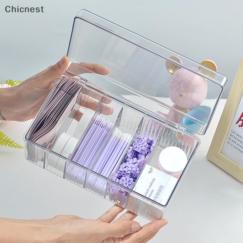 [Chc] Hộp lưu trữ dụng cụ lông mi dung tích lớn cho hộp đựng nhíp nối mi Hộp đựng dụng cụ trang điểm mỹ phẩm Phụ kiện mi [VN]