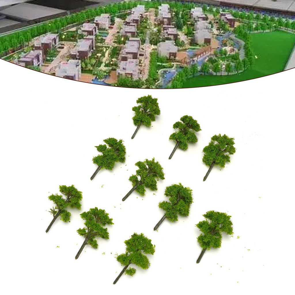 10pc 7 / 9cm Cây Mô Hình Sân Vườn Wargame Xe Lửa Đường Sắt Bố Trí Phong Cảnh Kiến Trúc