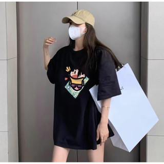 HIIXIIVI 100% Cotton Tay Ngắn Oversize Unisex Áo Thun Plus Size Nữ Tee Baggy Hoạt Hình Áo
