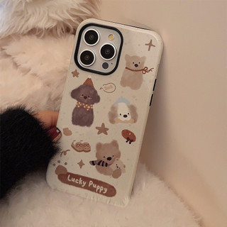 [Sheren] Niche Phim Hoạt Hình Tranh Sơn Dầu Chó iPhone Vỏ Điện Thoại Thích Hợp Cho i16 15 14 13 12 11 pro max Vỏ Bảo Vệ Chống Sốc