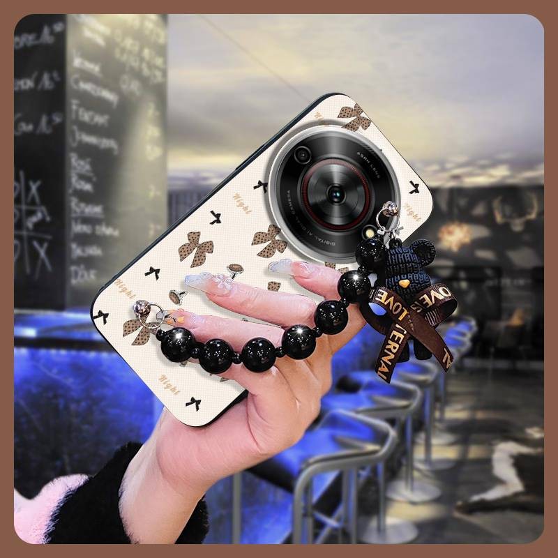 Ốp điện thoại vòng tay gấu Vỏ điện thoại cho ZTE Blade A75 5G / Nubia Focus 5G / bắp chân 5G silicone Cảm giác thân thiện với da Vỏ bảo vệ Mặt dây chuyền ngọc trai màu đen hoạt hình dễ thương