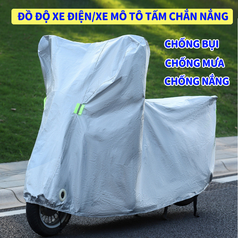 Vải Canvas cao cấp xe máy, Che mưa xe gắn máy/Bạt Che Xe Máy/áo mưa xe máy，Vỏ che mưa xe điện, Chất liệu lá nhôm bạc dày, Bảo vệ chống ăn mòn mưa và nắng cho ô tô, Thích hợp cho nhiều mẫu, Túi giao hàng，mái che xe máy chống mưa