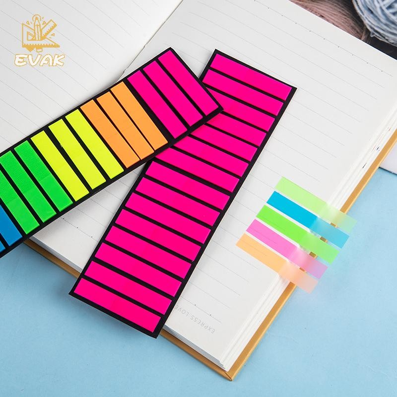 Alittlesetrtu 300 Dán Màu Siêu Mịn Trong Suốt Huỳnh Quang Tab Cờ Giấy Dán Trẻ Em Văn Phòng Phẩm Trường Quà Tặng Đồ Dùng Văn Phòng VN