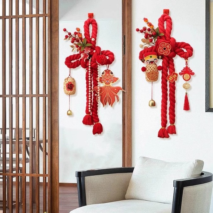 🌟2025 Phong Cách Mới Thắt Lưng Trung Quốc Trang Trí Năm Mới Mặt Dây Chuyền Cửa Vào Treo Phòng CNUW