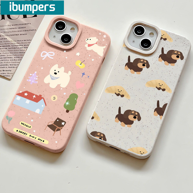 ibumpers Ốp Lưng IPhone Đơn Giản Họa Tiết Dachshund Dễ Thương Chó Con Cho IPhone 16 15 14 12 13 11 Pro Max IP 7 8 Plus X XS XR Ốp Điện Thoại Silicon Mềm Chống Sốc