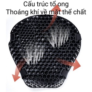 Đệm Lót Yên Xe Máy 3D, Hình Tổ Ong Chống Trượt, Giảm áp lực lên mông, giảm đau mông, ê mông
