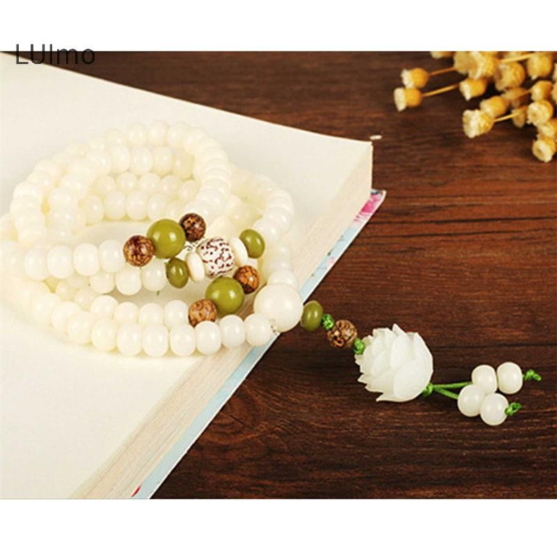 Luimo Thiết Kế Ban Đầu Tự Nhiên Bồ Đề Rễ Hạt Vòng Tay Hoa Sen Món Quà Trang Sức SBS